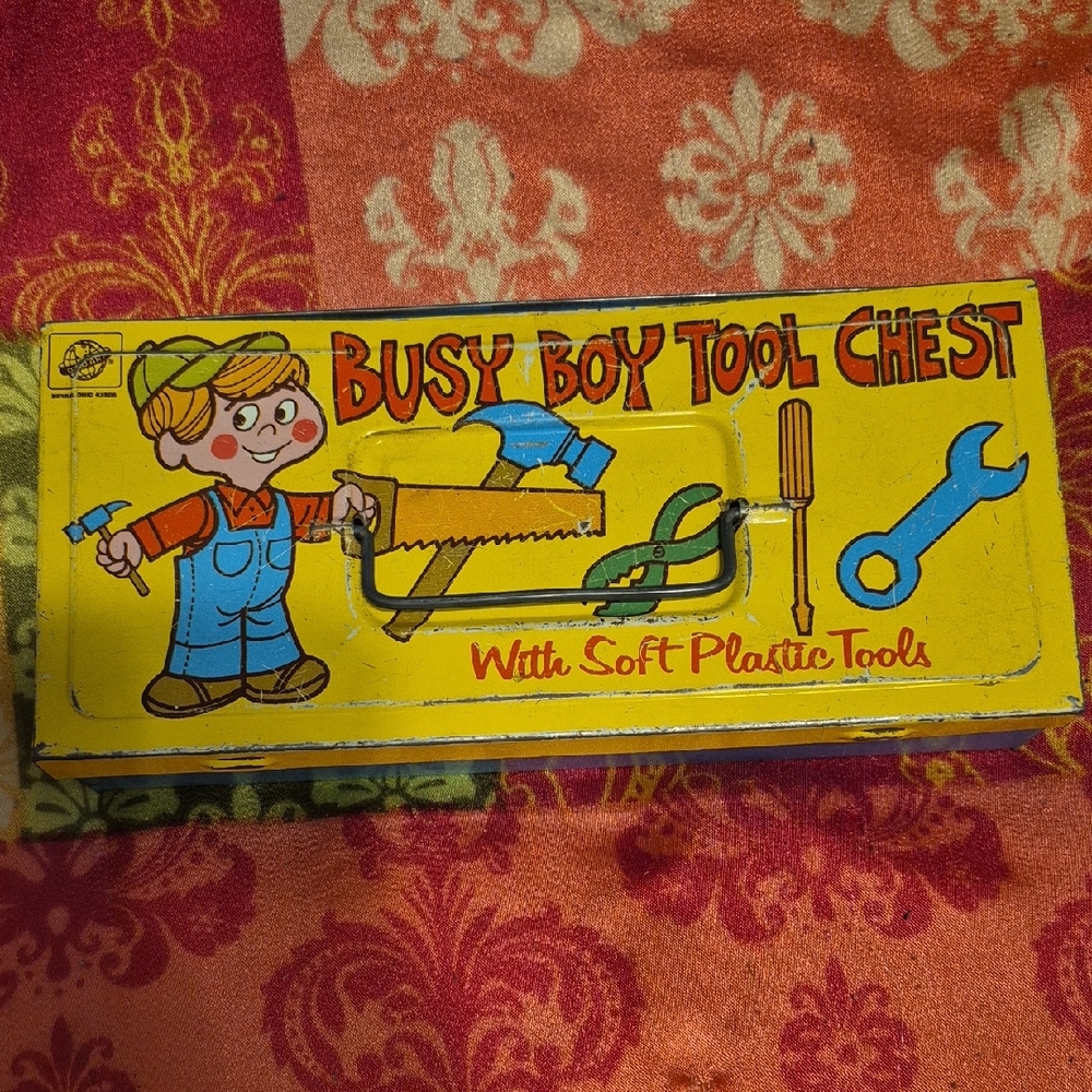 Vintage Busy Boy Tool Chest without Soft Plastic Tools - Yellow